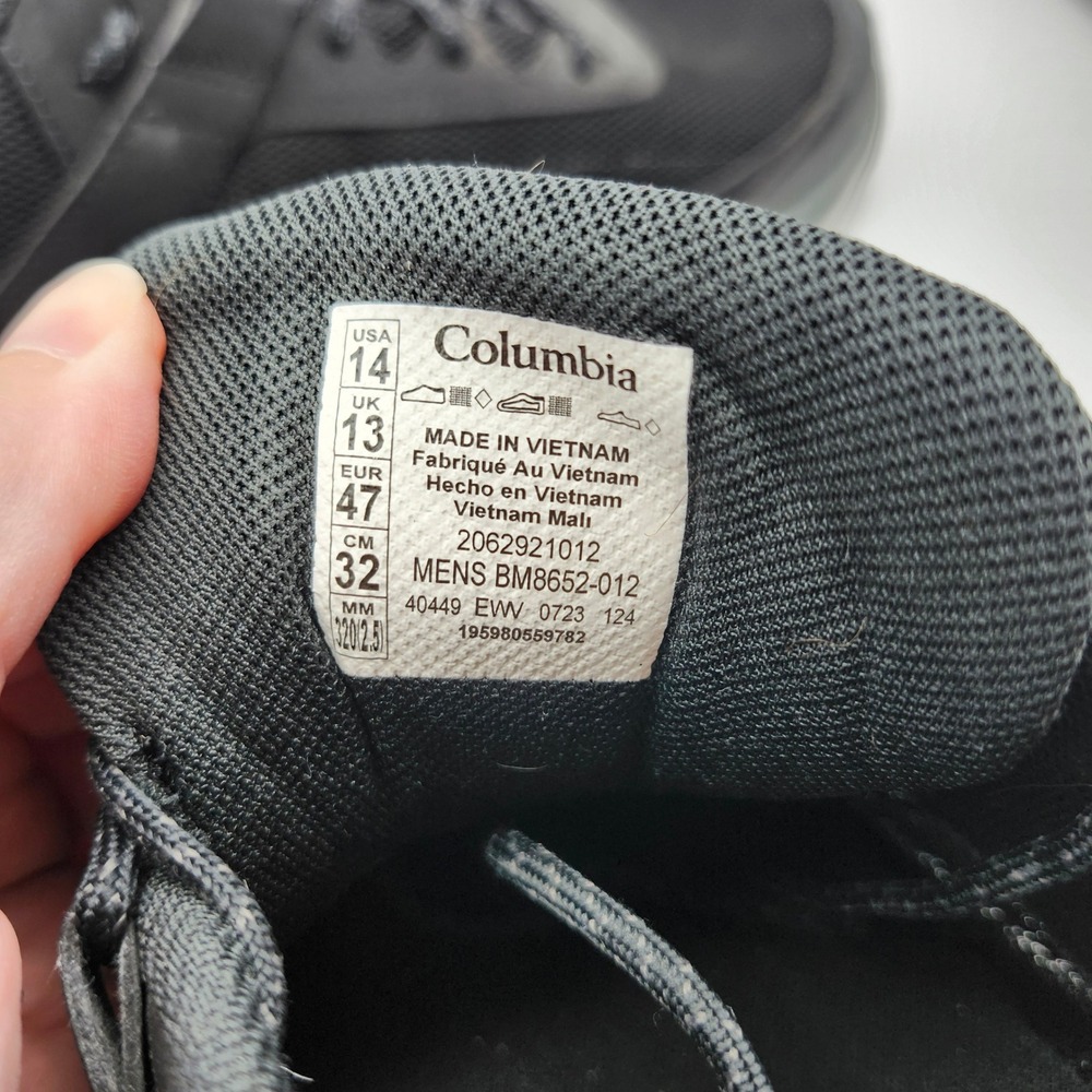 Columbia Vertisol Trail Hiking Tennis Shoes Black men's 14 - Picture 8 of 8